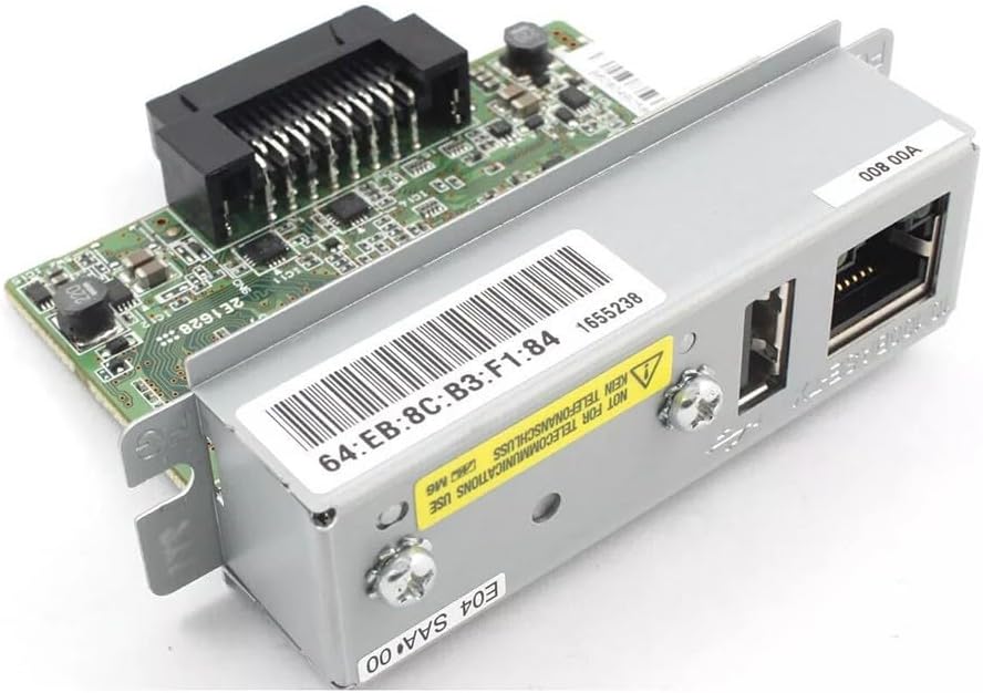 C32C881008 Ethernet Network Interface Module for UB-E04 Print Server Adapter Fast Ethernet 100Mbps Compatible with for TM Series Receipt Printers T88V T70II U220