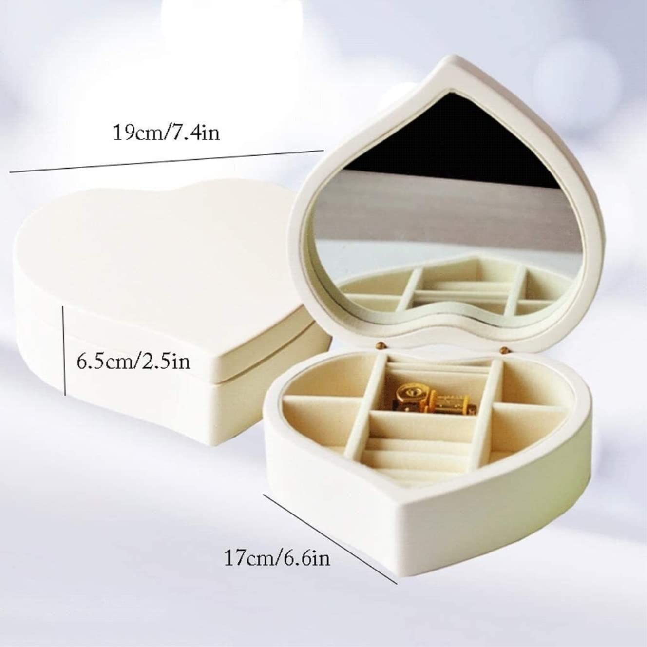 VVABRA Caja de Música Caja de Musica Caja De Música De Madera Fina Caja De Joyería De Música De Cuerda En Forma De Corazón para Cumpleaños De Navidad Caja Musical Cajas Musicales