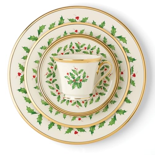 Image of Lenox 146590600 Holiday 5-Piece Place Setting, Christmas Drinkware Set, Hosting