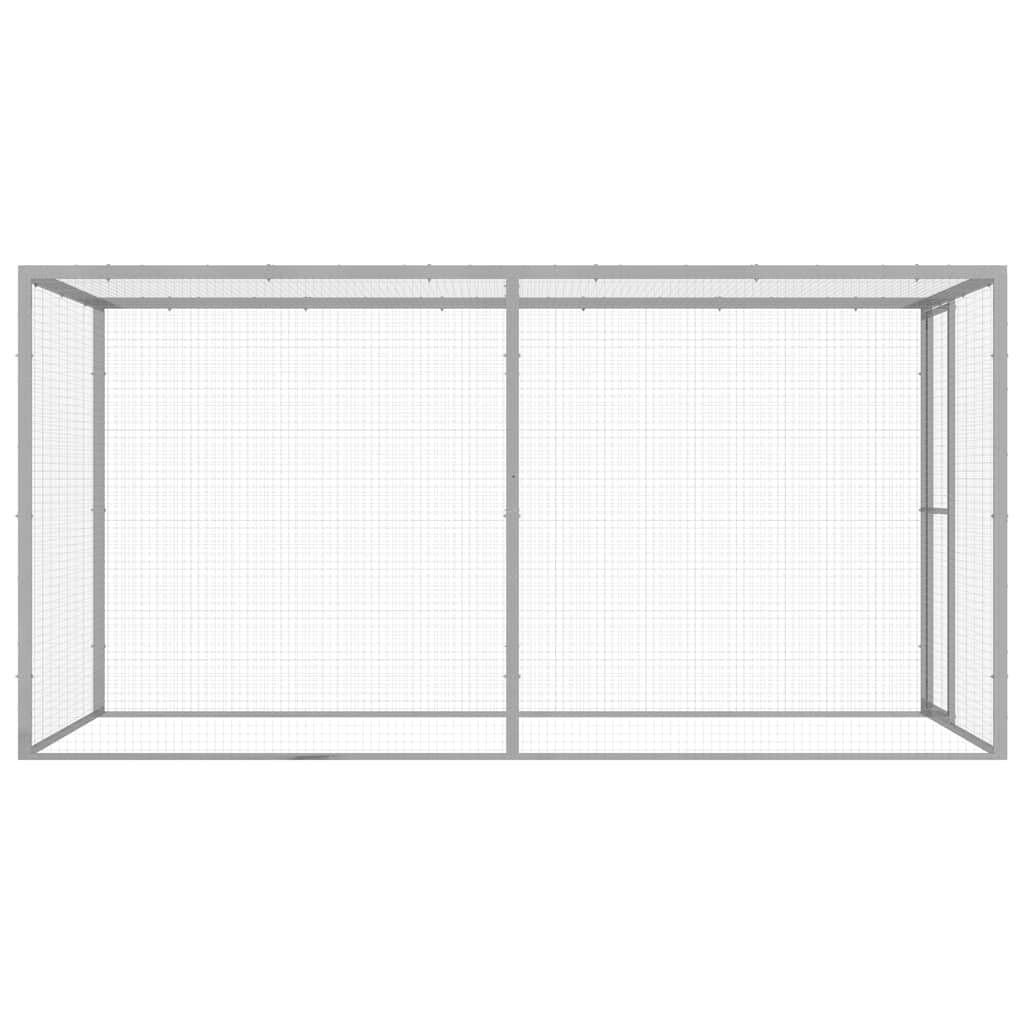 Katzenkäfig aus verzinktem Stahl 3x1,5x1,5 m mit Riegelverschluss, Drahtgittergehege für Kaninchen, Meerschweinchen und Kleintiere, Außen- und Innenbereich, sicherer Auslauf und Unterschlupf