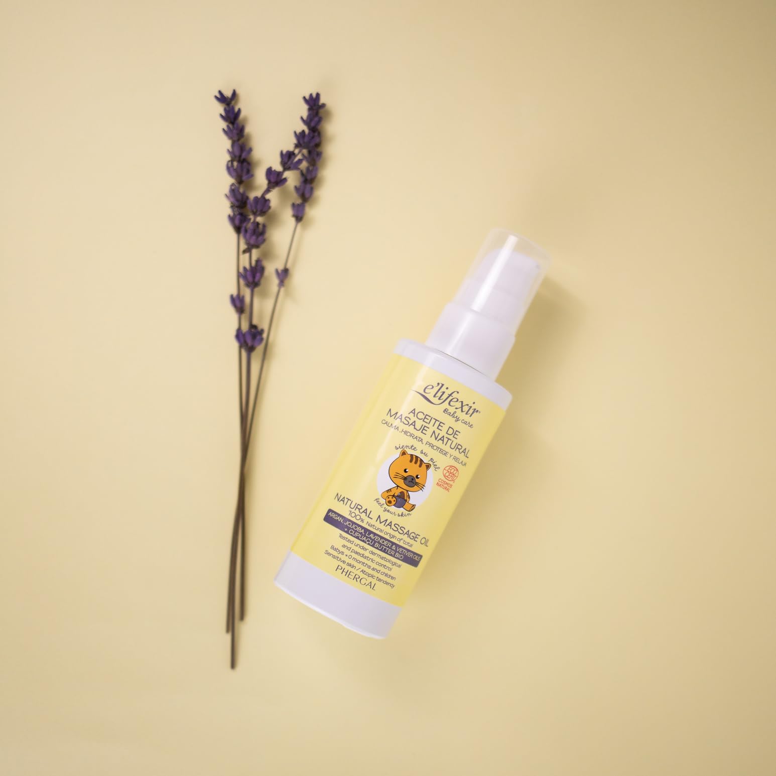 Elifexir Baby Care Aceite Masaje Natural para Bebé, Hidrata Intensamente, Calma y Relaja, 100% Ingredientes Naturales, Uso Desde el Nacimiento, Apto Piel Sensible, 100 ml