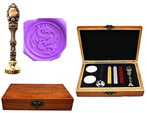 Coffret cadeau papeterie avec bâtonnets de cire et sceau en métal pour passionnés d'écriture