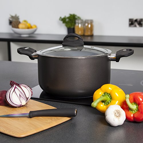 Tower T80304 Cerasure Induction Casserole Dish With Lid, Non Stick Ceramic Coating, Stay Cool Handles, Aluminium, 5.2 Litre Capacity, 24 cm , Grey 2 Gallery Image