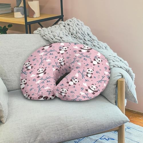 Image of Panda Baby Nursing Pillow Cover Stretchy Breathable Breastfeeding Pillow Cover Easy to Clean Neutral Pillow Cover for Infant Snug