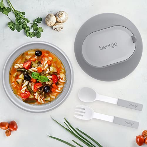 Image of Bentgo Insulated Food Jar, 21.2 oz, Snack Compartment, Retractable Utensils