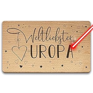 Frühstücksbrett mit Gravur – Weltliebster Uropa – Geschenkidee für den besten Uropa – Holzbrett Buche mit Lasergravur