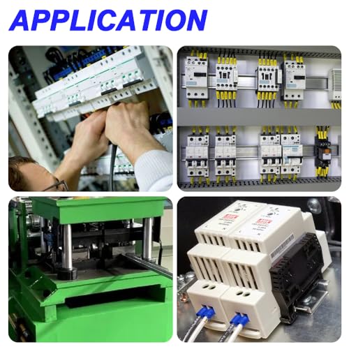 Xiatiaosann Aluminium DIN-Schienen, 25CM /9.8 Zoll, 35mm breit, 7.5mm hoch Top Hat Slotted DIN-Schiene mit RoHS (10er Pack, Silber)