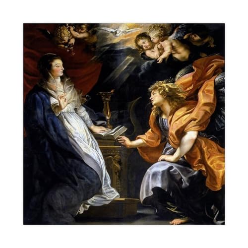 Annunciation Peter Paul Rubens impression sur toile WCYB sans cadre art classique 71x71 cm