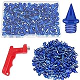 JULMELON 120pc 1/4' Carbon Steel Track Spikes with Spike Wrench, Replacement Spikes for Sprint, Short Running Track Shoes (Blue)