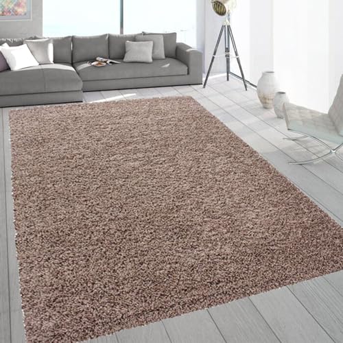 SASONS® Extra Large Shaggy Rug 5cm Thick Soft Pile Modern Fluffy Rugs for Living Room Bedroom Floor Carpet Mat Non Shedding Warm Colours Small Large X-Large Area Rugs (Dark Beige, 80 x 150cm)