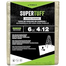 Trimaco SuperTuff 6 oz thick Utility Weight Canvas Drop Cloth, 4-feet x 12-feet, Beige