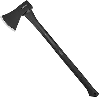 Splitting Axe, 27" Camping Chopping Hatchet for Firewood Splitting, Forged Carbon Steel Heavy Duty Maul, Fiberglass Shock Reduction Handle with Anti-Slip Rubber Grip