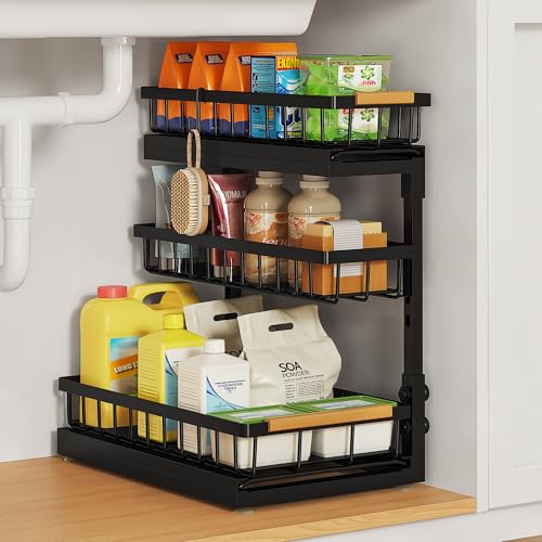 Image of Under Sink Organizer and Storage for Bathroom and Kitchen - 1 Pack 3 Tier