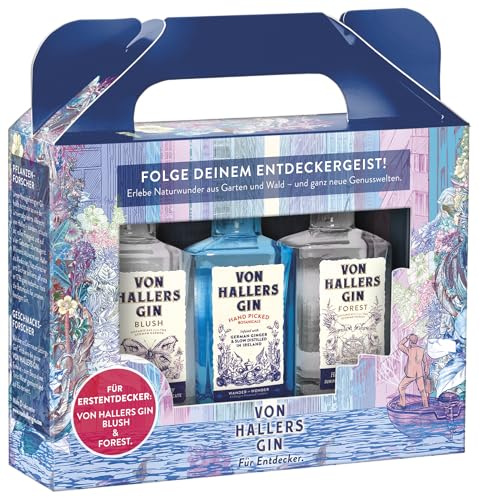 VON HALLERS GIN I Original, Blush & Forest I Dry Gin I ausgewählte Botanicals I TriplePack I 44%...