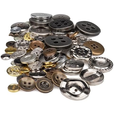 Craft County Plastic Buttons for DIY Projects – Crafting, Sewing, and Knitting – Metallic (100 Pack) Cover