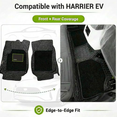 Image of EV MASTER 7D Car Floor Mats for TATA Harrier Hybrid (2026 Onwards) Complete Set | All Weather | Anti-Slip | Luxury Premium Car Mat | Full Coverage | Custom Fitted Car Foot Mats