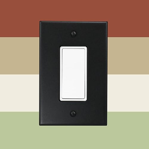 Miniatura 8 de Questech Décor - Cubierta para interruptor de luz basculante individual, placa de pared eléctrica de 1 banda, cubierta de receptáculo GFCI de tamaño