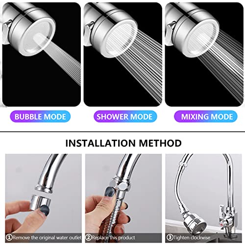 Extensor de grifo ajustable de 3 piezas para evitar salpicaduras en cocina y baño 5