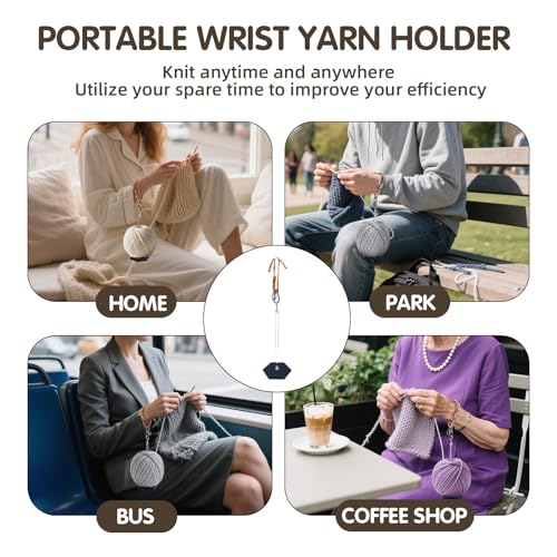 Image of Wrist Yarn Holder, Portable Yarn Ball Holder for Crocheting, Acrylic Yarn Minder Stand Knitting Accessories for Yarn Storage and Organizer for Knitting Lover
