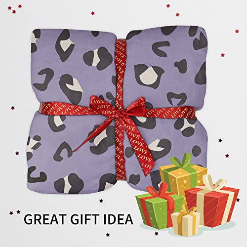 Sowide Cheetah Print Blanket, Purple Leopard Print Blanket, Soft Fleece Flannel Leopard Animal Blanket, Cozy Warm Blanket Throw, Lightweight Fuzzy Plush Gifts For Women Adults, Nap Bed Couch, 50"X60" #TOP7