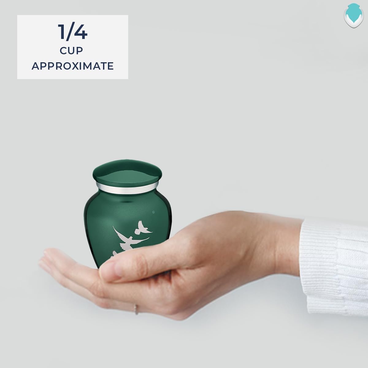 Geturns Embrace Keepsake Doves Cremation Urns for Human Ashes I Green Funeral Urn for Men and Women I 3.5 lbs