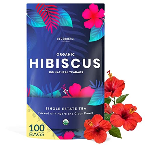 Image of Organic Hibiscus Tea -100 Tea Bags | Organic Herbal Tea From Single Origin | Eco-Friendly Tea Bags | Non-GMO Caffeine Free Tea With Zero Sugar | Cederberg Tea Company