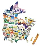 RV State Sticker Travel Map of the United States & Canada | ACIMONE Map Sticker of States & Provinces Visited Map | Anti-fade & Waterproof RV Vinyl Decals | 50 States in 47 Stickers & 13 Provinces in