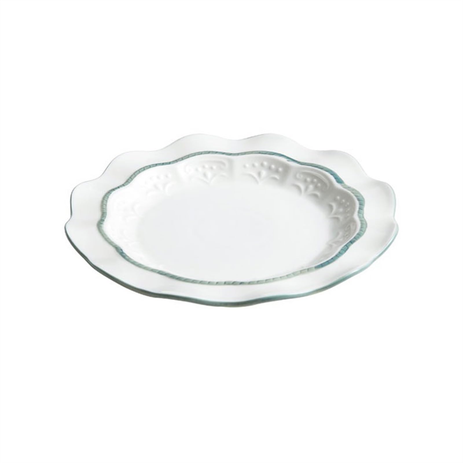 HPTHLY Plate 8.3 Inch /10.5 Inch Personalized Flower Vegetable Plate Salad Deep Dish Round Ceramic Plate Tableware Dessert Plate (10.5 Inch)