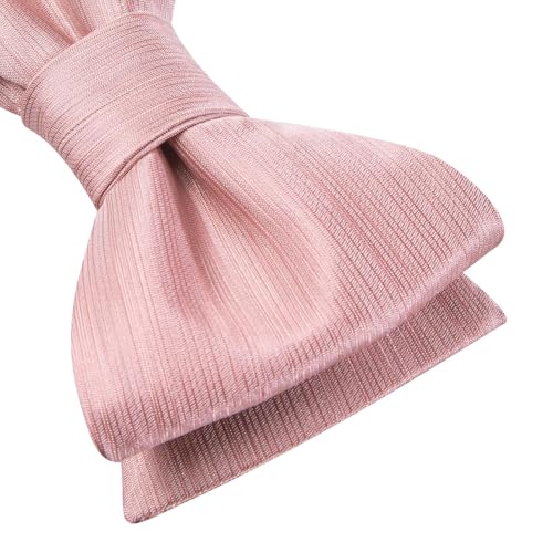 Image of Dubulle Self Tie Bow Ties and Lapel Pin for Men Paisley Solid Mens Bowtie and Handkerchief Cufflinks Set Wedding