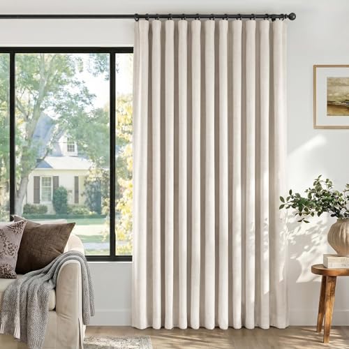 INOVADAY Blackout Sliding Door Curtains Beige 1 Panel