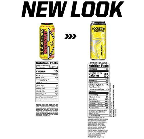 Rockstar Recovery Energy + Hydration Non Carbonated Energy Drinks 2021 Edition (Lemonade, 12 Cans) #TOP4