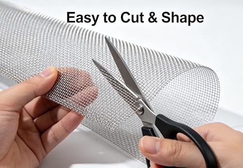 Image of 30 Mesh 304 Stainless Steel Wire Mesh Roll, 0.15mm Wire Diameter, 11.8 inchx39.4 inch Rust Proof Flexible Metal Screen, Easy to Cut for Vent Covers, Window Screens, Filters, Garden DIY Projects