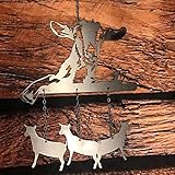 Kakeii Dachshund Wind Chimes for Outside Hanging Outdoor Decor, Bird Dog Metal Wind Chimes with 4 Metal Tubes, Handworks Windchime for Garden Yard Patio Lawn Decorations (Goat)