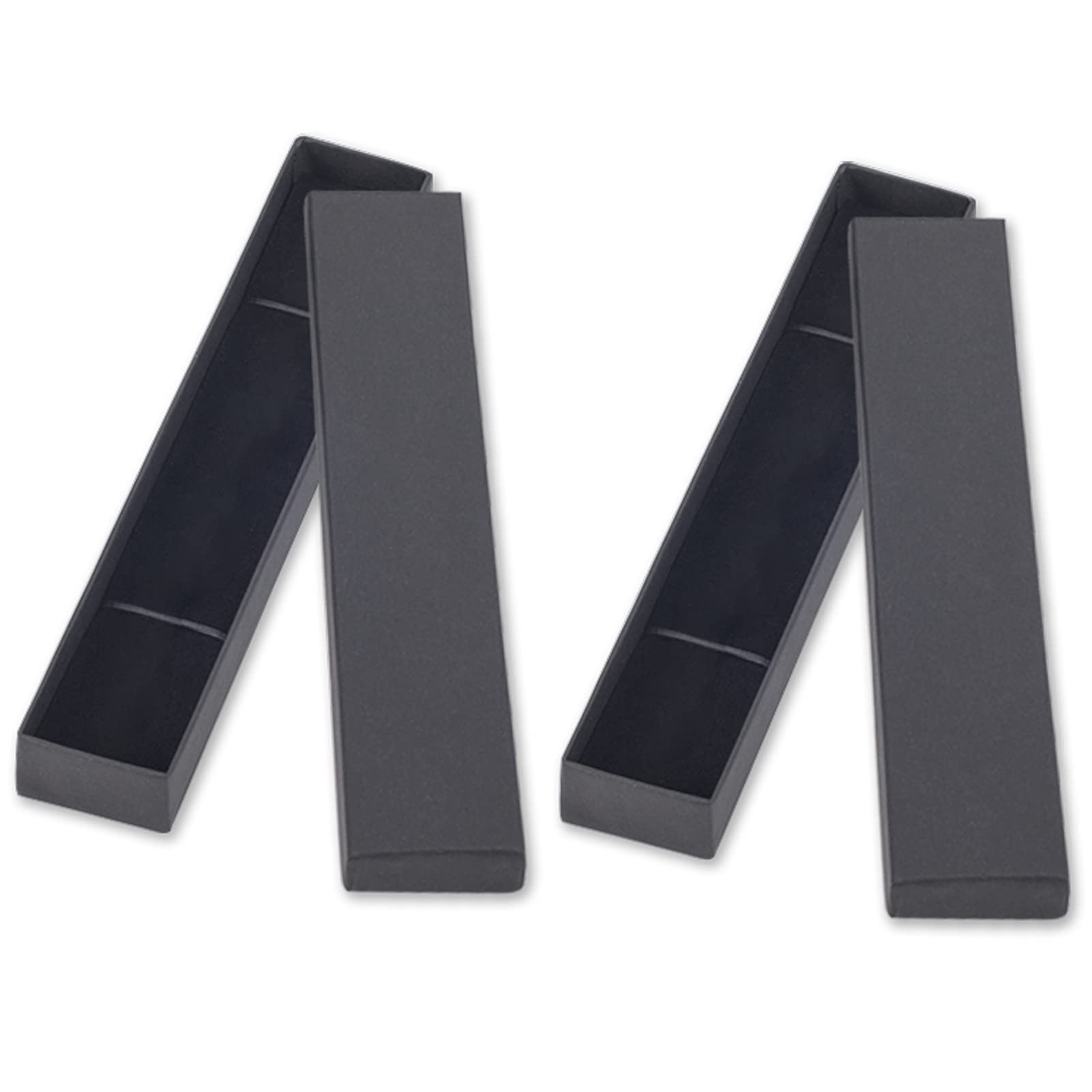 Scatola Gioielli In Cartone Kraft Con Interno Velluto - 21,3x4,3x2,3cm Nero Per Regali - Foto 9