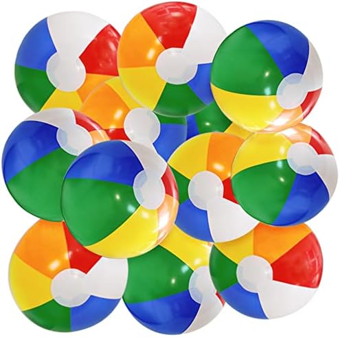 Lamnhin 12'' Beach Balls for Kids 12 Pack Beach Ball Bulk Inflatable Pool Beach Balls Bulk Hawaiian Tropical Theme Party Decorations Favors Supplies