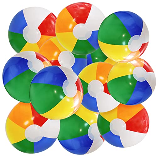 Lamnhin 12'' Beach Balls For Kids 12 Pack Beach Ball Bulk Inflatable Pool Beach Balls Bulk Hawaiian Tropical Theme Party Decorations Favors Supplies #TOP3
