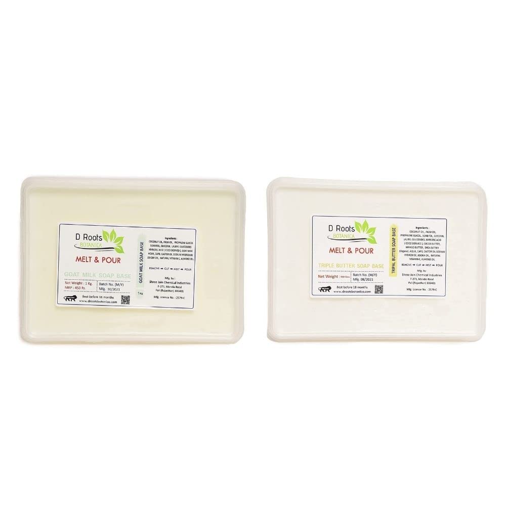 D Roots Goat Milk Soap Base + Triple Butter Organic Soap Base