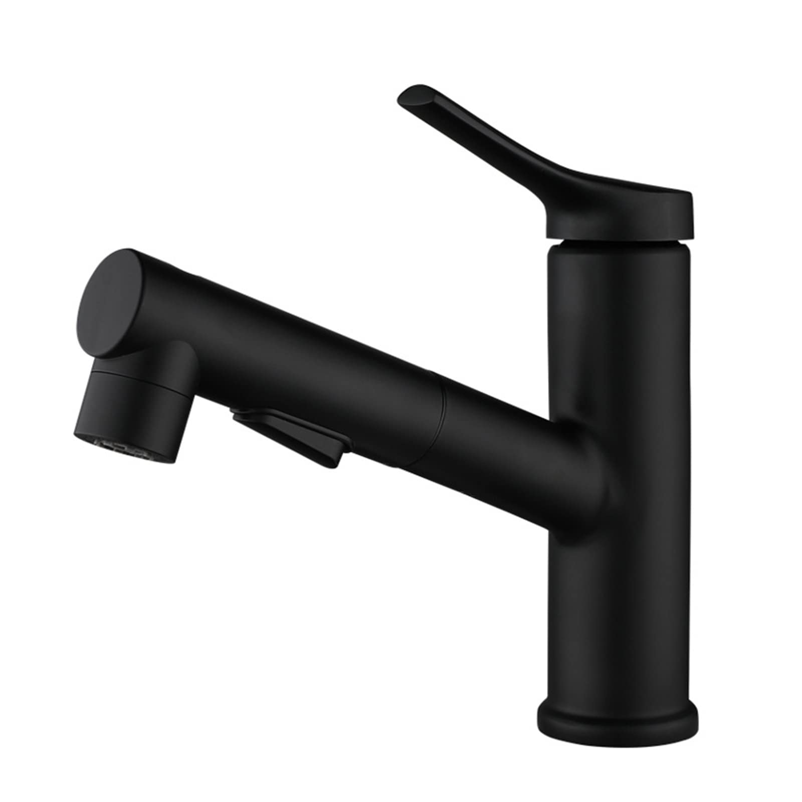 Robinet de lavabo noir mitigeur de cuisine avec douchette extractible et levier unique