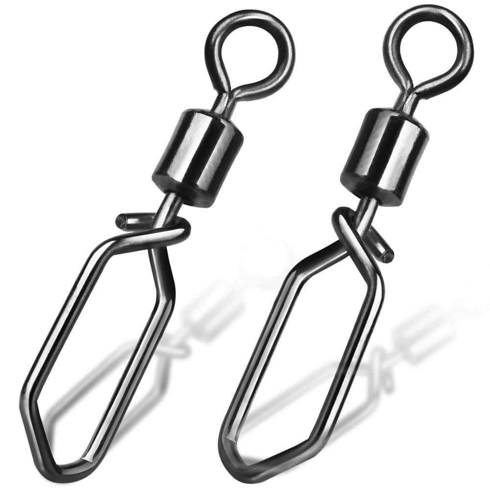 9KM DWLIFE Fishing Swivels 1/0# Quick Change Lure Clips Anti-tangle Sea Fishing Tackle Power Gear Accessories for Carp Pike Sea and River Fishing