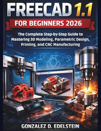 FreeCAD 1.1 for Beginners 2026: The Complete Step-by-Step Guide to Mastering 3D Modeling, Parametric Design, Printing, and CNC Manufacturing