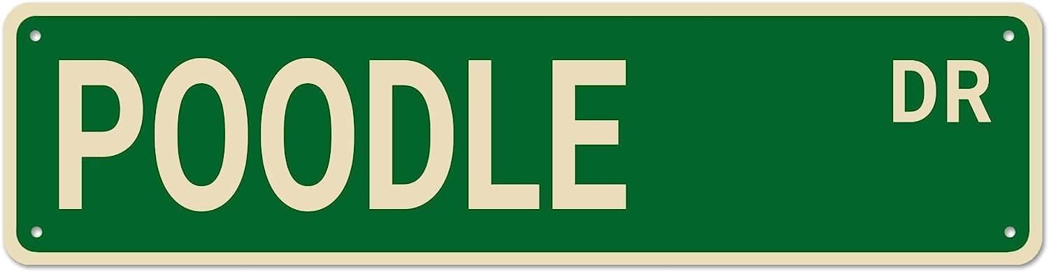 POODLE DR Retro Tin Sign Aluminum Metal Sign for Home Bedroom Kitchen Garden Wall Pub Club Coffee Decor 4x16 Inch