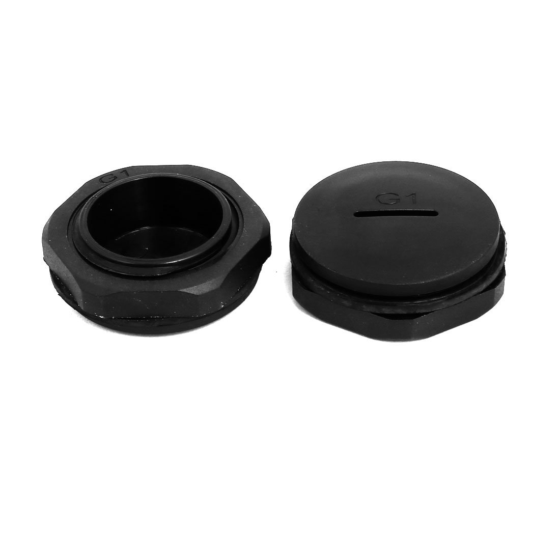 Aexit G1 Nylon Transmission Male Threaded Cable Gland Screw End Cap Cover Black 10pcs
