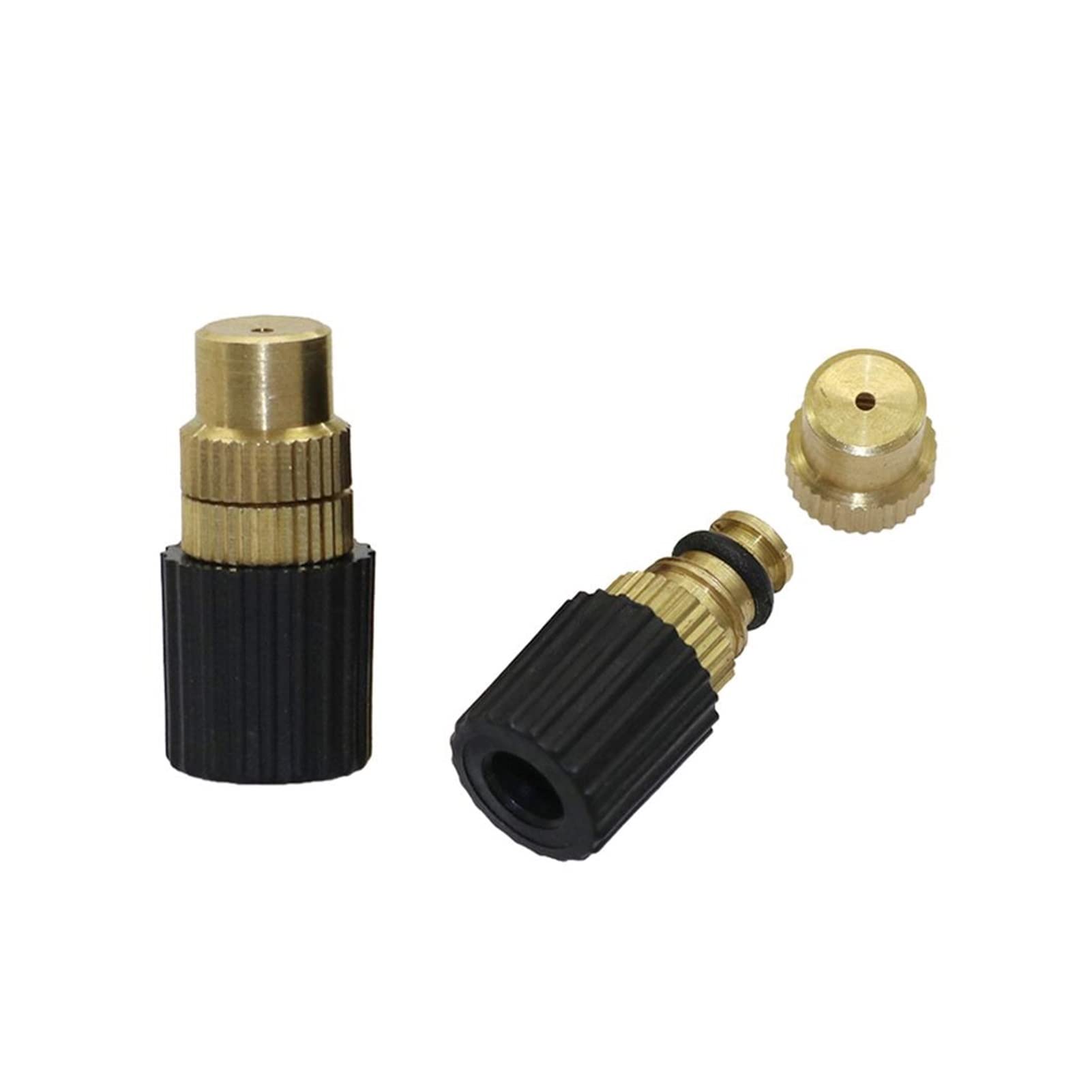 Gotero de riego for jardinería, boquilla atomizadora de latón ajustable de 6 mm, aspersor de riego agrícola for jardín, humidificación de enfriamiento, pulverizador de eliminación de polvo, 100 piezas