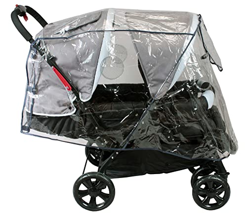 BAMBISOL | Habillage Pluie Poussette Double | Transparent | Protection Imperméable & Anti-Vent | Ventilation Latérale avec Rabat | Mise en Place Facile...