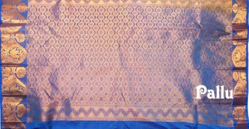 Image of VFCollections Women's Kanchipuram Silk Pure Pattu Sarees With Blouse