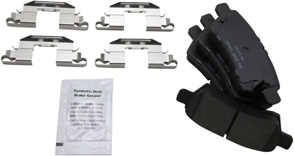 Rear Ceramic Brake Pad & Drilled Slotted Coated Rotor 6 Lug-Wheel Lug Count for Nissan Pathfinder LE 05-12 & S 06-12 & SE 05-10 & SE Off-Road 05-09 & SV/Silver Edition 11-12