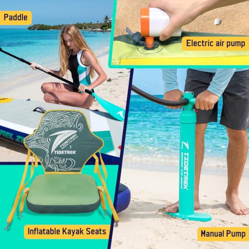 Image of 11'6 inch Inflatable Stand Up Paddle Boards, Premium SUP Accessories, Non-Slip Comfort Deck for Youth & Adults