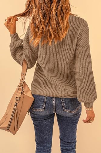 PRETTYGARDEN Fall Sweaters for Women 2025 Fashion Long Sleeve Casual Ribbed Knit Winter Clothes Pullover Jumper Tops