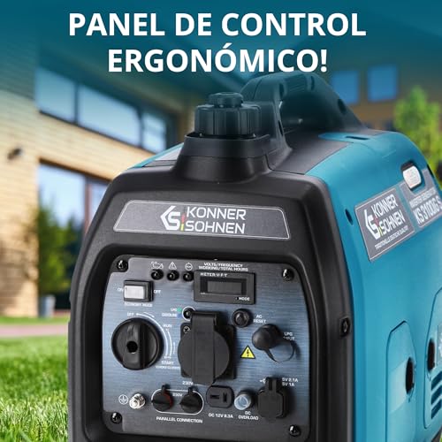 Könner&Söhnen Generatore di Corrente Inverter Portatile KS 3100iG S DUAL FUEL Generatore di emergenza 3100 W, presa Schuko 230 V, 2 porte USB, display LED, modalità Eco, generatore Euro V - 7