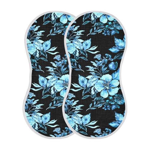 Flowers Watercolor Tranquil Burp Cloths for Babies Burp Rag Cotton Spit Up Rag for Babies Girls Infants